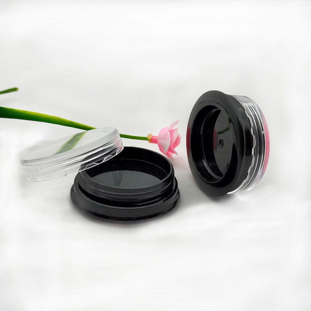 empty 3g plastic jar, round case for cream or nail powder container
