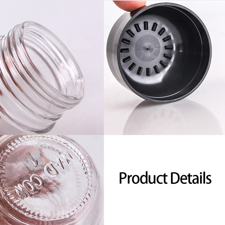 empty 3oz childproof glass jar with plastic lid