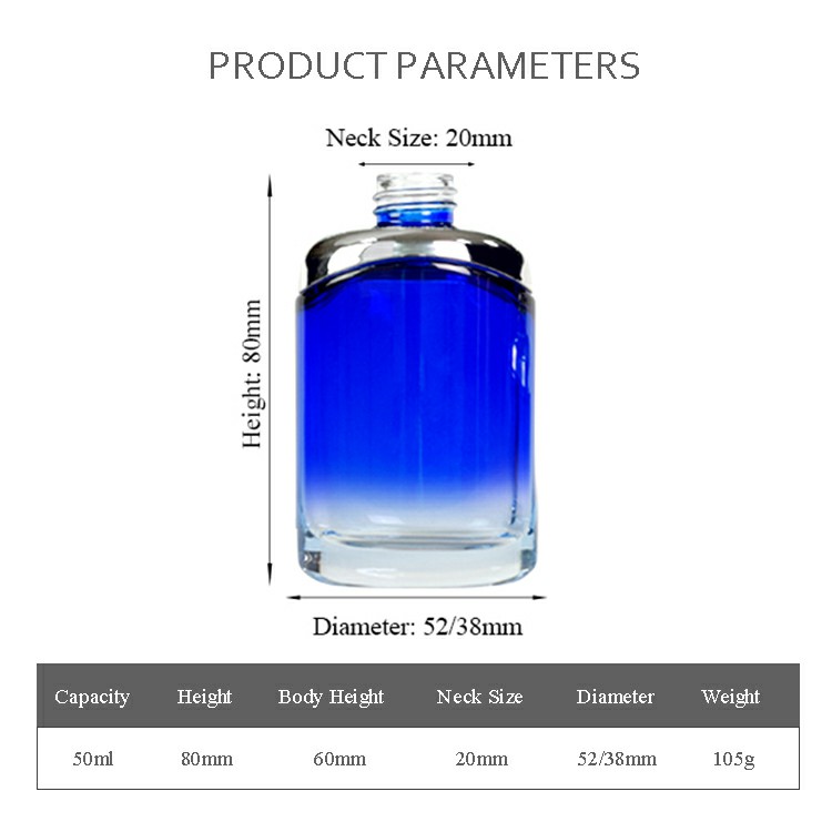 empty 40ml luxury gradient personal care serum cosmetic packaging skin care lotion glass bottle
