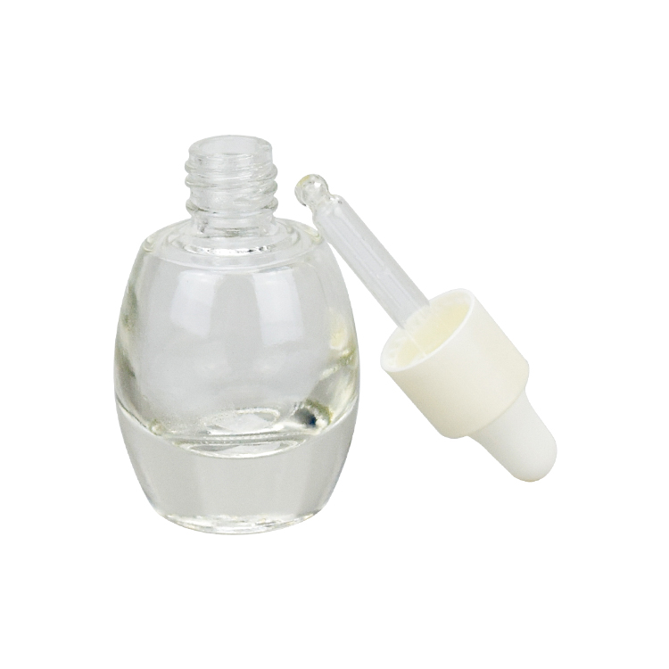 empty 4ml round glass cosmetic liquid oil sample bottle with white dropper