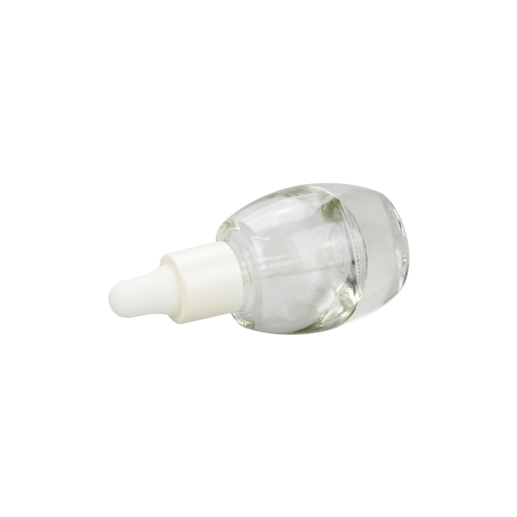 empty 4ml round glass cosmetic liquid oil sample bottle with white dropper