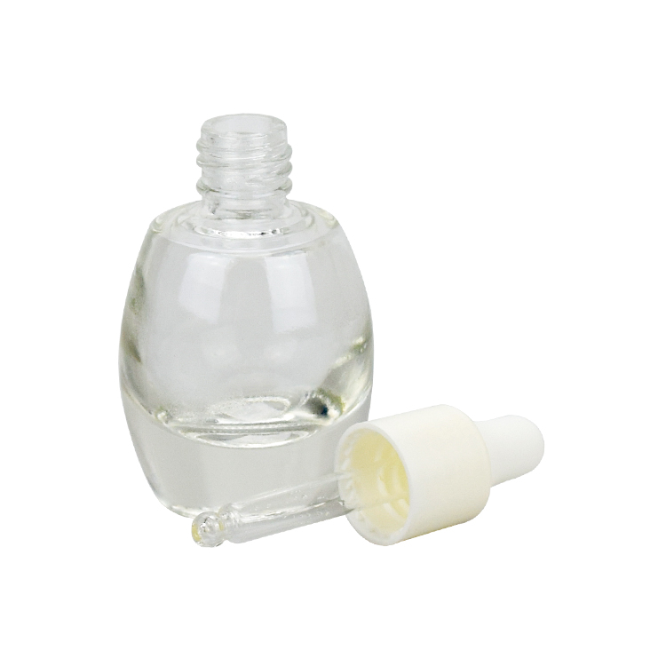 empty 4ml round glass cosmetic liquid oil sample bottle with white dropper