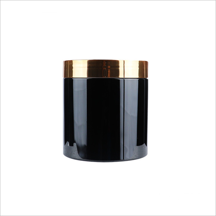 empty 4oz black wide mouth plastic cosmetic cream jars /plastic skin care cream container