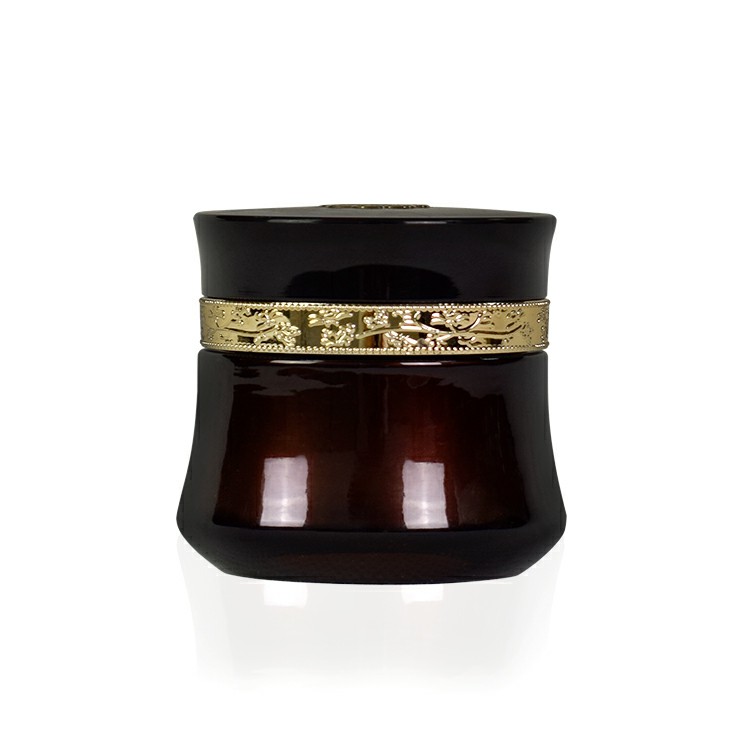 empty 50g 2oz black gradient gold face cosmetic packaging sets skin care hand cream glass jar