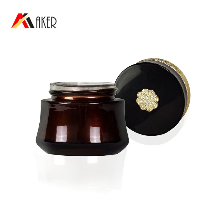 empty 50g 2oz black gradient gold face cosmetic packaging sets skin care hand cream glass jar
