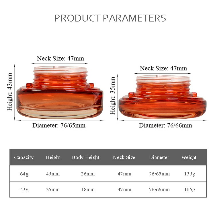 empty 50g 2oz personal care cosmetic packaging glass jar for body cream face cream skin care cream