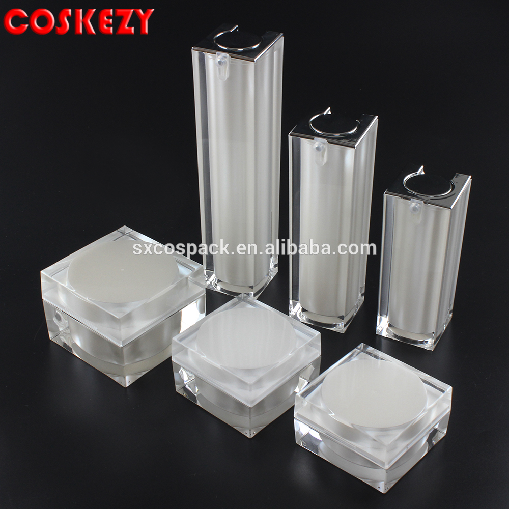 empty 50g white acrylic jar for cream with lid, plastic jar from china manufacture