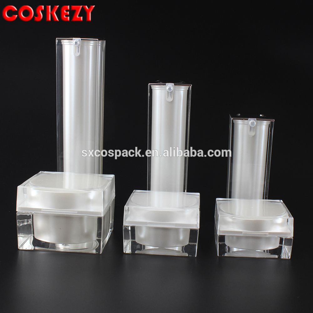empty 50g white acrylic jar for cream with lid, plastic jar from china manufacture