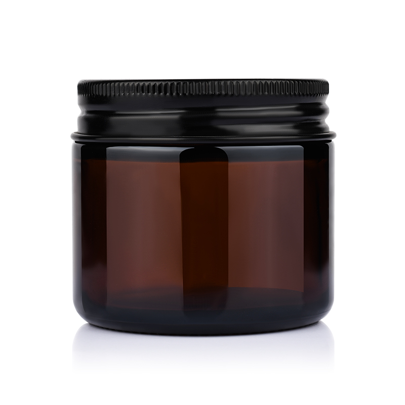 empty 50ml 100ML 250ML 500ML Clear Amber glass candle jar with black gold aluminum metal lids