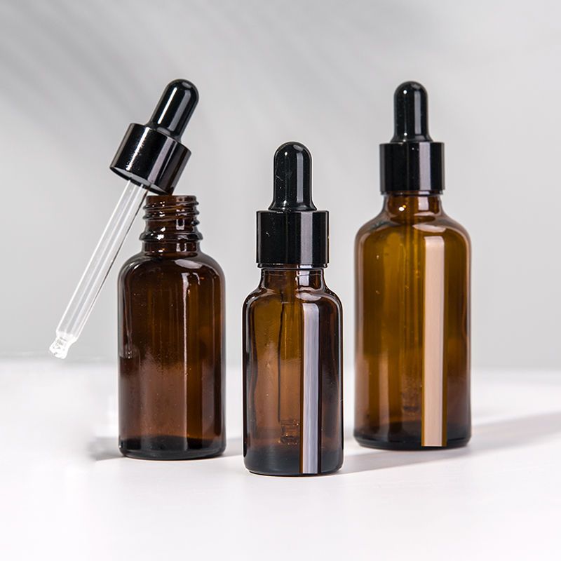 empty 50ml 100ml amber glass dropper cosmetic essential oil bottle for CBD oil