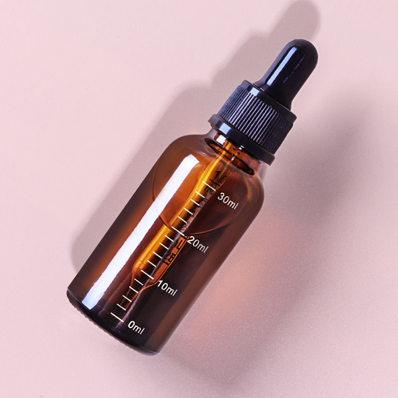 empty 50ml 100ml amber glass dropper cosmetic essential oil bottle for CBD oil