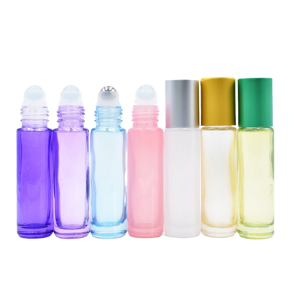 empty 50ml cc amber glass boston round rollon bottle,attar oil bottle,perfume roll on bottle with 18mm neck colorful