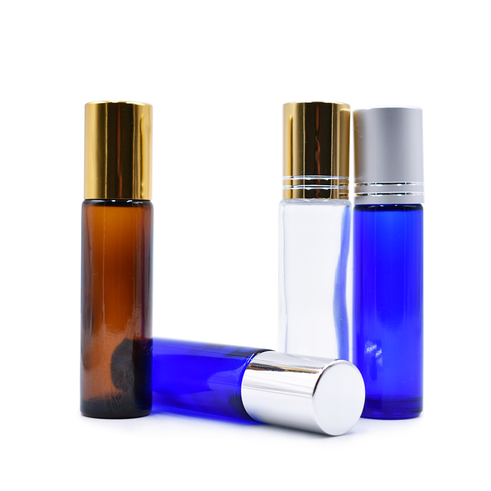 empty 50ml cc amber glass boston round rollon bottle,attar oil bottle,perfume roll on bottle with 18mm neck colorful