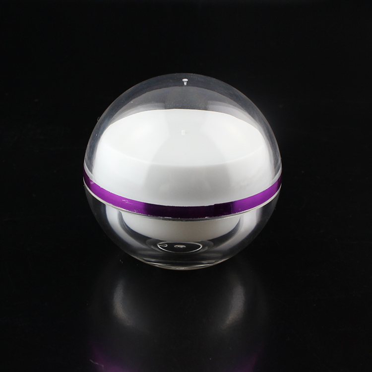 empty 5G purple bottle cosmetic jars,mini 5g purple cream jar with flower lid,plastic small 5g cosmetic container