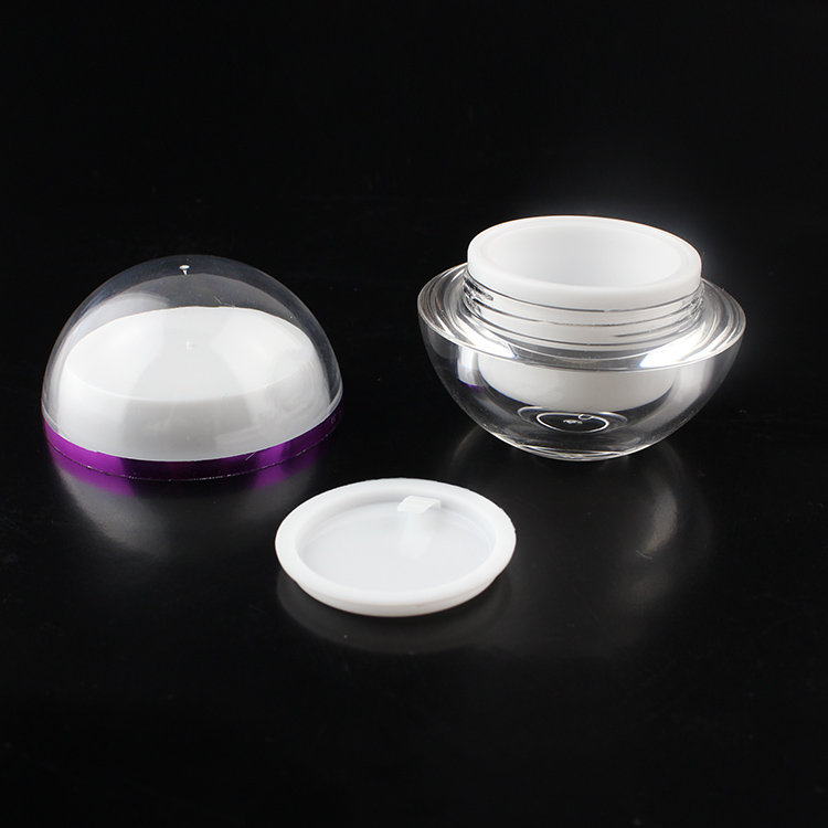 empty 5G purple bottle cosmetic jars,mini 5g purple cream jar with flower lid,plastic small 5g cosmetic container