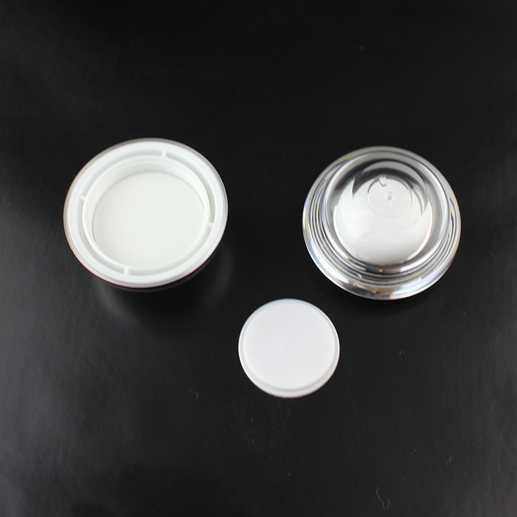 empty 5G purple bottle cosmetic jars,mini 5g purple cream jar with flower lid,plastic small 5g cosmetic container