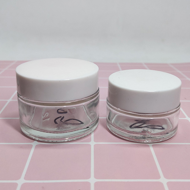 empty 5g 10g 15g 20g 30g 50g 100g cosmetic clear glass jar with plastic screw cap