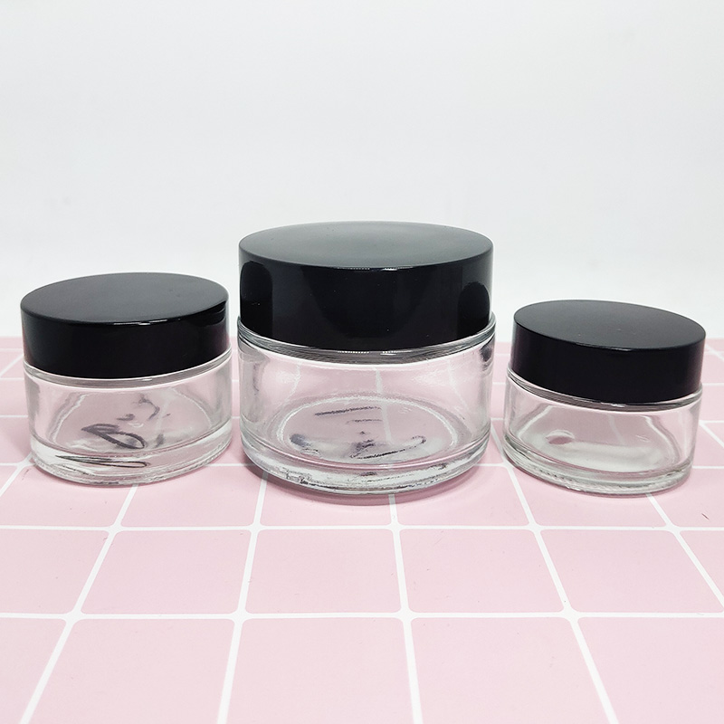 empty 5g 10g 15g 20g 30g 50g 100g cosmetic clear glass jar with plastic screw cap