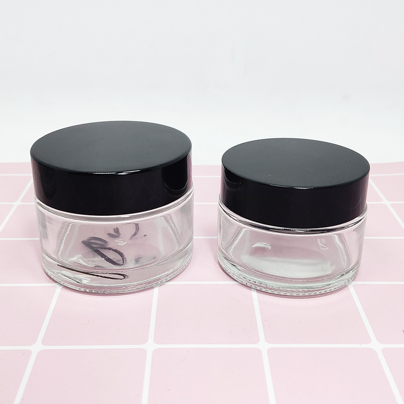 empty 5g 10g 15g 20g 30g 50g 100g cosmetic clear glass jar with plastic screw cap