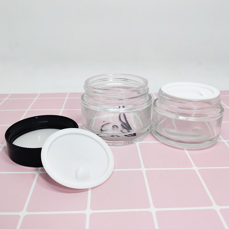 empty 5g 10g 15g 20g 30g 50g 100g cosmetic clear glass jar with plastic screw cap