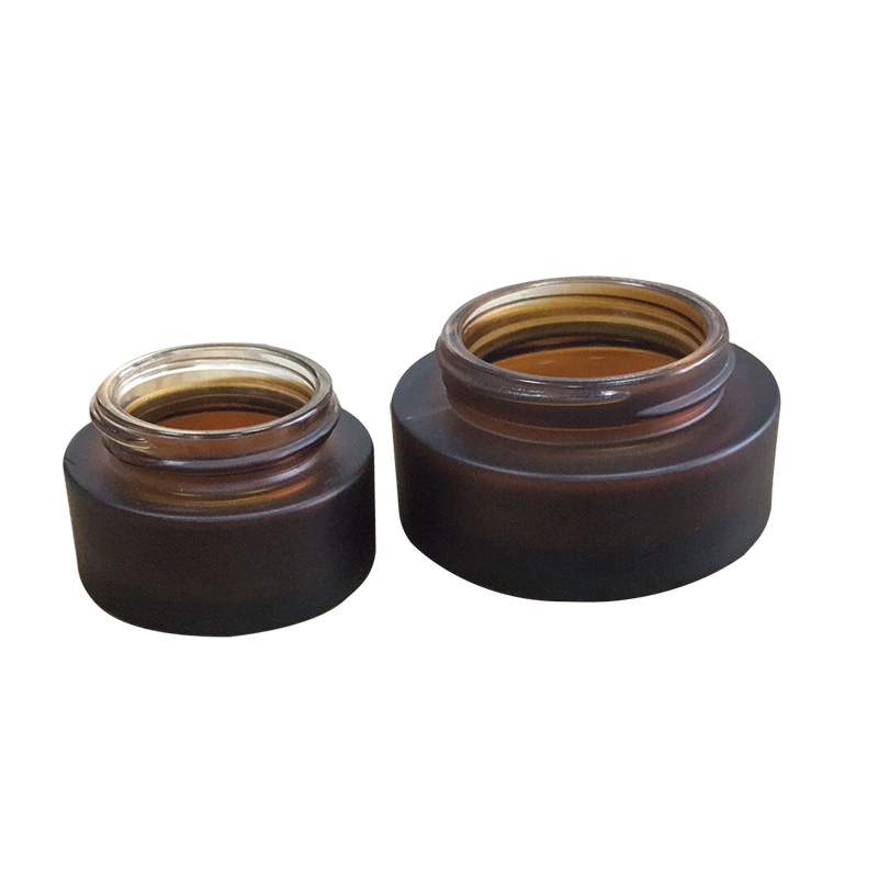 empty 5g 15g 30g 50g 100g cosmetic frosted amber glass jar with bamboo lid