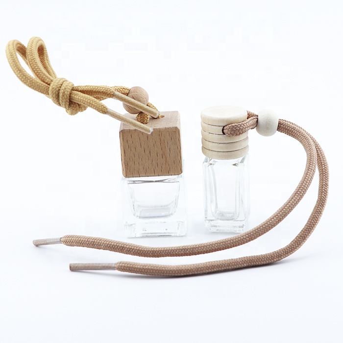 empty 5ml 8ml 10ml 12ml 15ml 17ml wooden cap glass car air freshener hanging perfume bottle fragrance bottle diffuser