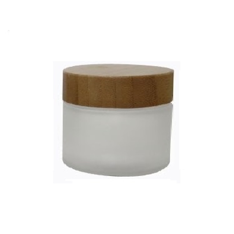 empty 5oz  plastic cosmetic container bamboo wooden lid 150g 150ml frosted clear PET cream jar