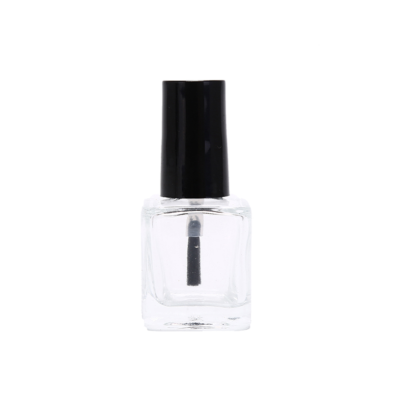 empty 8ml 10ml 12ml 15ml square clear glass nail polish bottle with brush