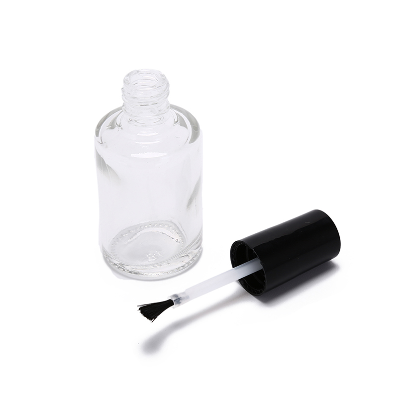 empty 8ml 10ml 12ml 15ml square clear glass nail polish bottle with brush