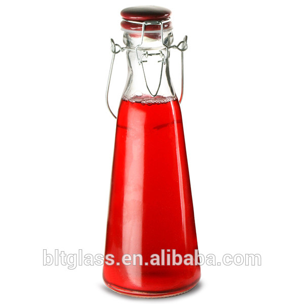 empty French Vintage Glass Clear Milk Bottles with clip top 500ml 1000ml