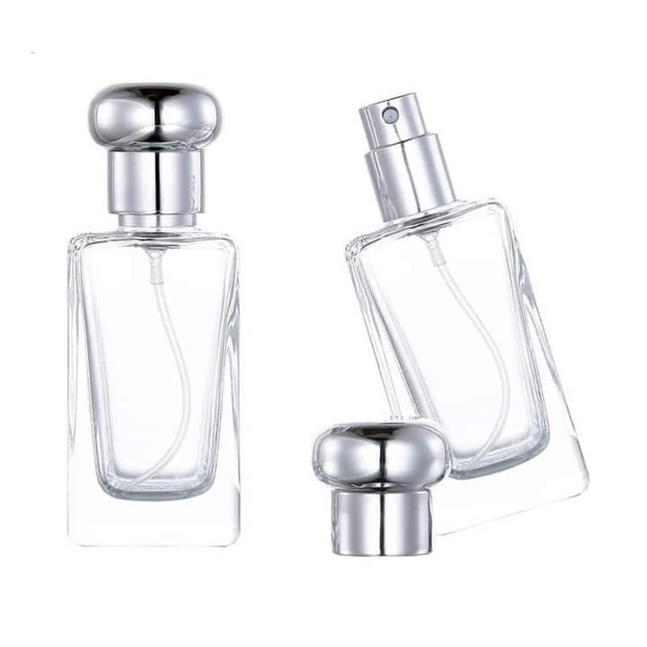 empty Jo Malone 30ml clear square empty refillable perfume bottles glass spray bottle with aluminum atomizer for fragrance