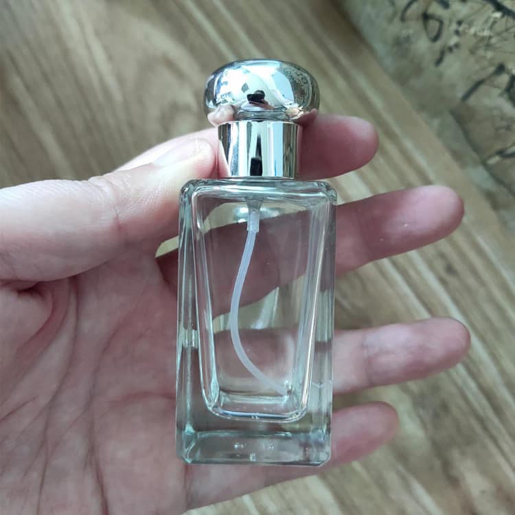 empty Jo Malone 30ml clear square empty refillable perfume bottles glass spray bottle with aluminum atomizer for fragrance