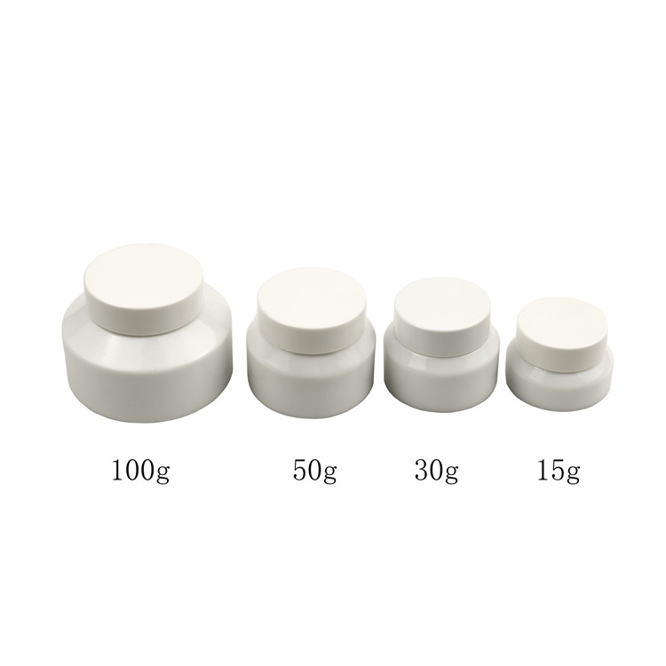empty Opal glass white 4oz 1515ml 30ml 50ml 100ml oblique shoulder cosmetic opal glass jar with cap for face cream