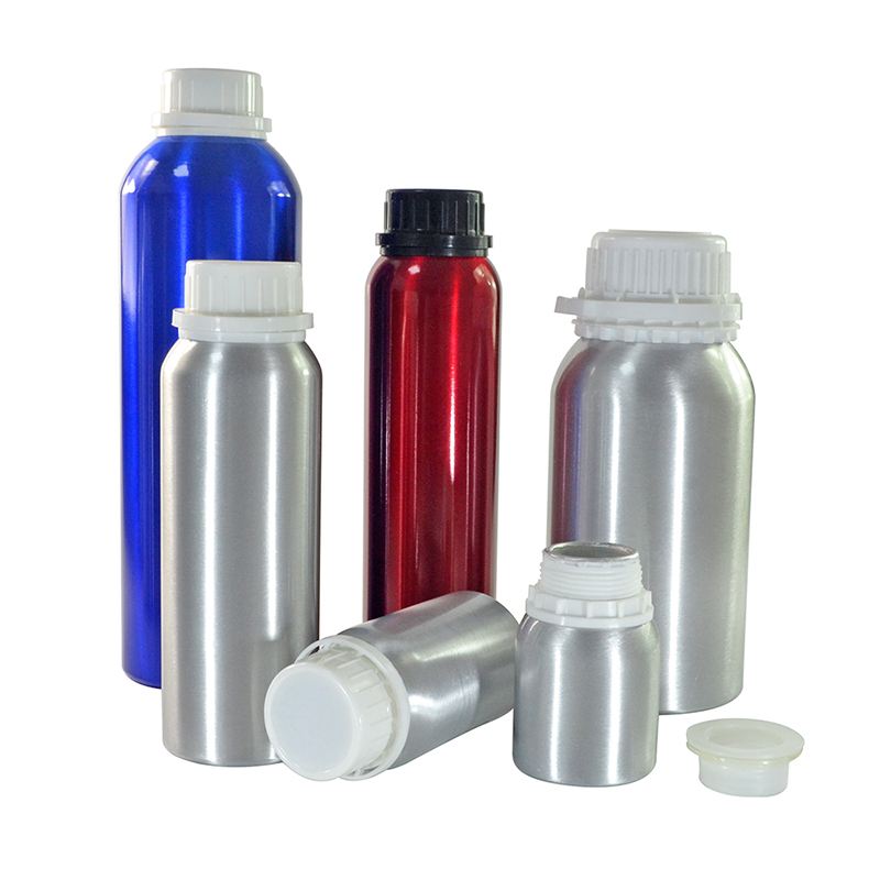 empty aluminum essential oil bottle with tamperproof lid 100ml 120ml 150ml 200ml 250ml 300ml 500ml 1000ml 1L