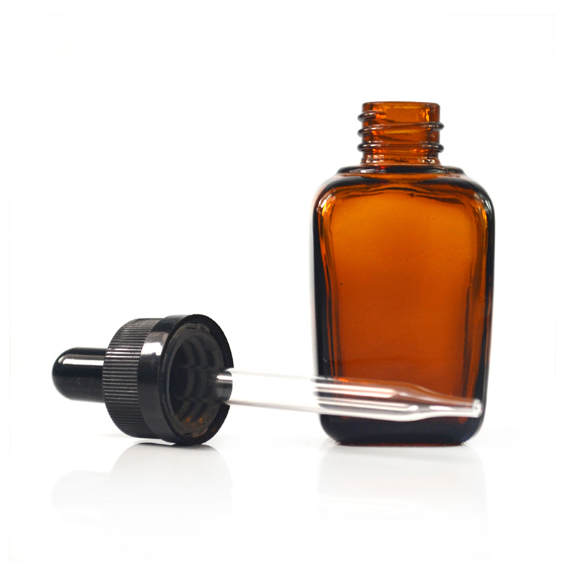 empty amber Clear 15ml 30ml 50ml 100ml perfume square 2oz essential oil glass bottle with dropper