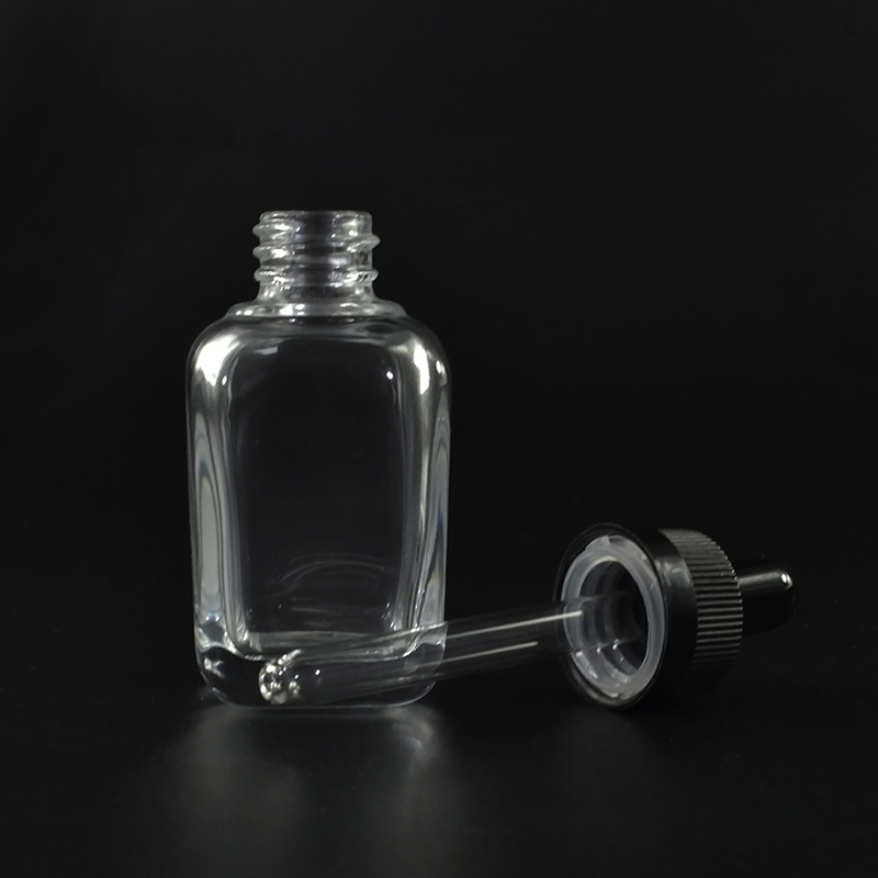 empty amber Clear 15ml 30ml 50ml 100ml perfume square 2oz essential oil glass bottle with dropper