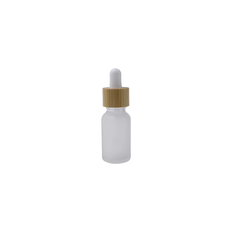 empty bamboo frosted glass dropper essential oil glass bottle
