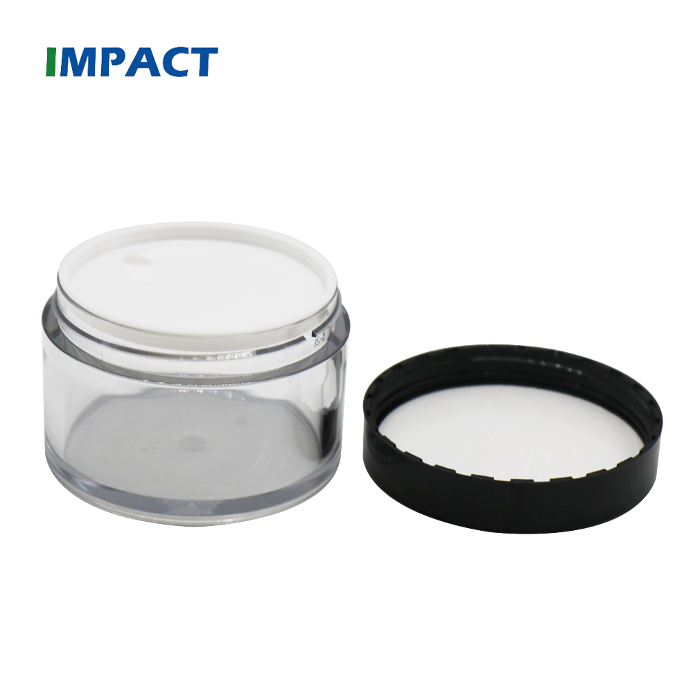 empty black clear 30g 50g 100g wide mouth cosmetic pet plastic jar with black screw lid