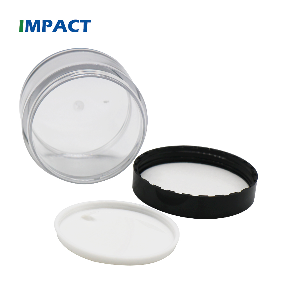 empty black clear 30g 50g 100g wide mouth cosmetic pet plastic jar with black screw lid