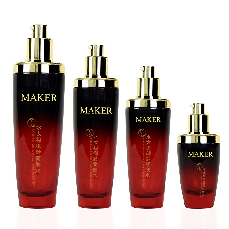 empty black gradient red 30g 50g 30ml 50ml 100ml 130ml glass jar skincare face cream lotion bottle cosmetic glass bottle sets