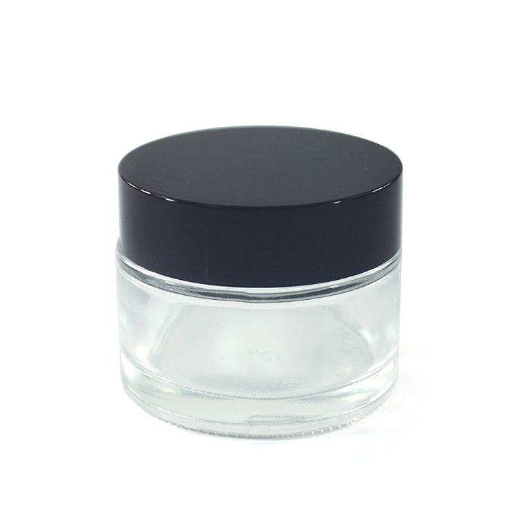 empty blue green clear 30g 50g glass cosmetic face cream jar with inner lid