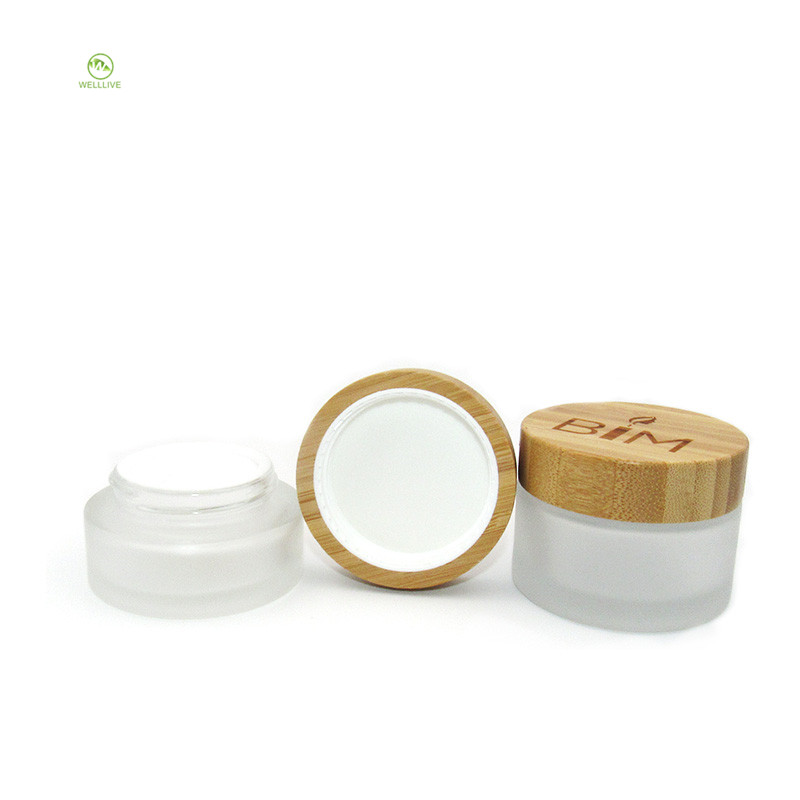 empty body scrub containers 5g 15g 30g 50g 100g glass jars empty containers for lotions and creams frosted jar with bamboo lid