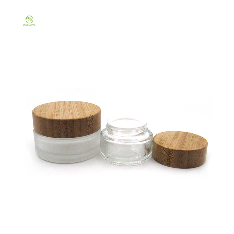 empty body scrub containers 5g 15g 30g 50g 100g glass jars empty containers for lotions and creams frosted jar with bamboo lid