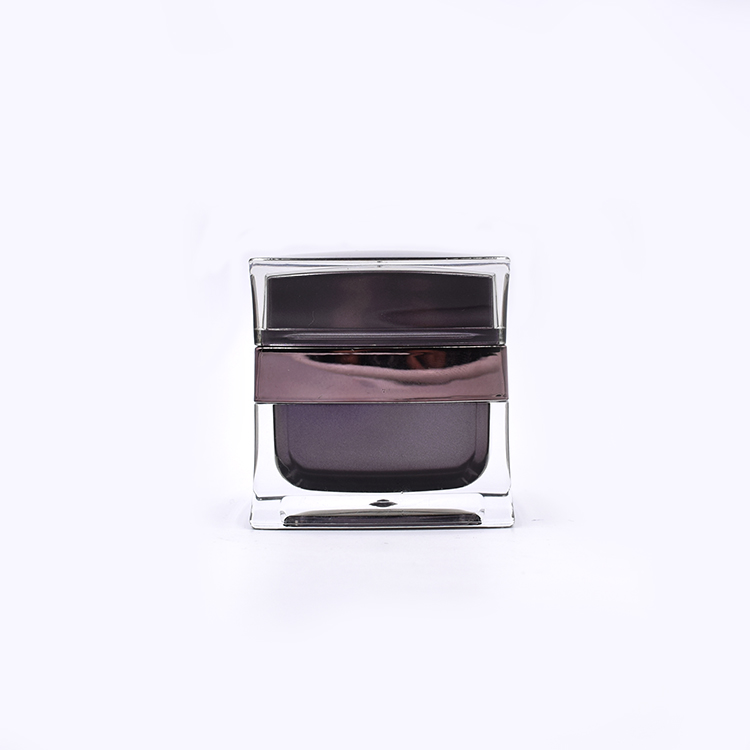 empty brown 15g 30g 50g square acrylic plastic skin care BB cream foundation jar