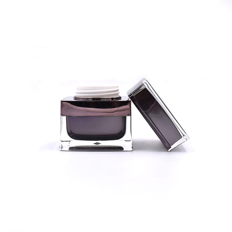 empty brown 15g 30g 50g square acrylic plastic skin care BB cream foundation jar