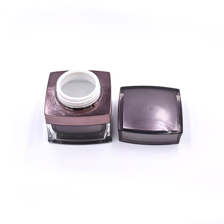 empty brown 15g 30g 50g square acrylic plastic skin care BB cream foundation jar