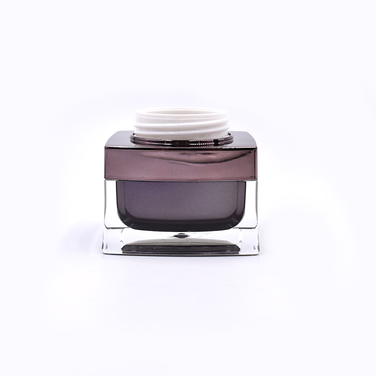 empty brown 15g 30g 50g square acrylic plastic skin care BB cream foundation jar