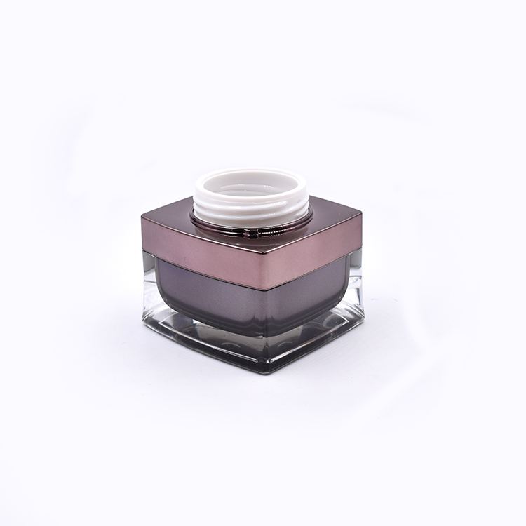 empty brown 15g 30g 50g square acrylic plastic skin care BB cream foundation jar