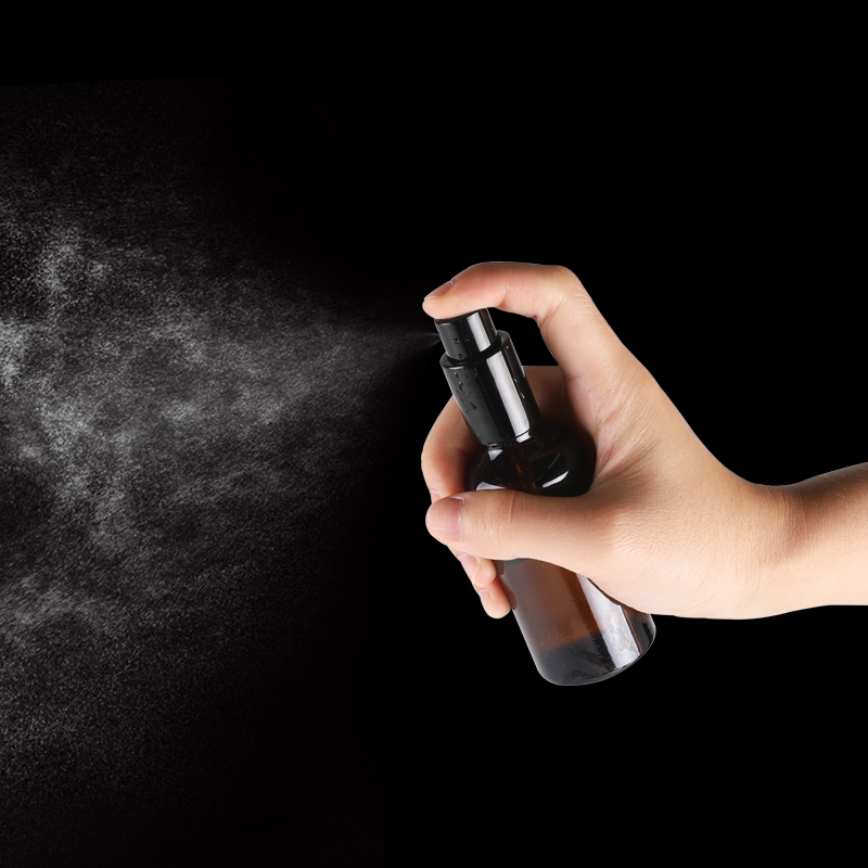 empty brown perfume room cylinder amber spray glass bottle with sprayer pump 10ml for cosmetic attar packaging