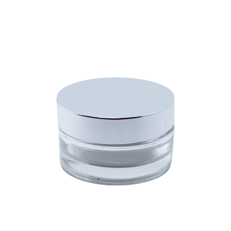 empty clear 30g 50g cosmetic container 100g glass skin care cream jar with aluminum lid